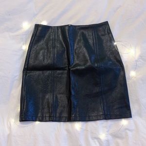 Black Faux Leather Skirt